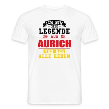 Stadt Aurich Deutschland Legende Spruch - Männer T-Shirt - Weiß - Vorne - AI Model Male 178 dark (178cm)