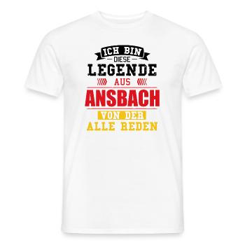 Stadt Ansbach Deutschland Legende Spruch - Männer T-Shirt - Weiß - Vorne - AI Model Male 178 dark (178cm)