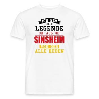Stadt Sinsheim Deutschland Legende Spruch - Männer T-Shirt - Weiß - Vorne - AI Model Male 178 dark (178cm)