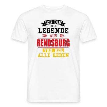Stadt Rendsburg Deutschland Legende Spruch - Männer T-Shirt - Weiß - Vorne - AI Model Male 178 dark (178cm)