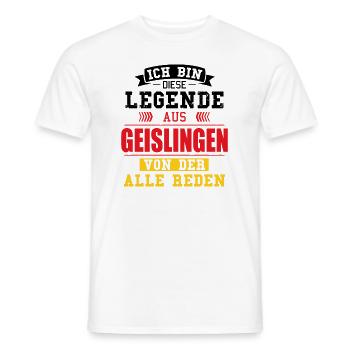 Stadt Geislingen Deutschland Legende Spruch - Männer T-Shirt - Weiß - Vorne - AI Model Male 178 dark (178cm)