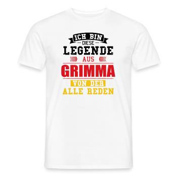 Stadt Grimma Deutschland Legende Spruch - Männer T-Shirt - Weiß - Vorne - AI Model Male 178 dark (178cm)