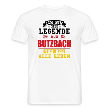 Stadt Butzbach Deutschland Legende Spruch - Männer T-Shirt - Weiß - Vorne - AI Model Male 178 dark (178cm)