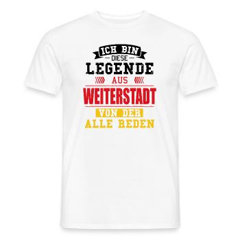 Stadt Weiterstadt Deutschland Legende Spruch - Männer T-Shirt - Weiß - Vorne - AI Model Male 178 dark (178cm)