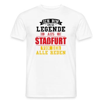 Stadt Staßfurt Deutschland Legende Spruch - Männer T-Shirt - Weiß - Vorne - AI Model Male 178 dark (178cm)