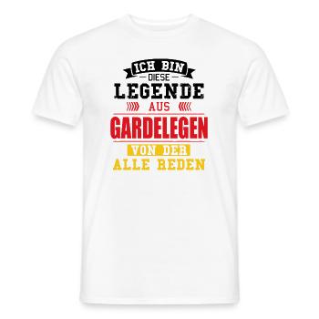 Stadt Gardelegen Deutschland Legende Spruch - Männer T-Shirt - Weiß - Vorne - AI Model Male 178 dark (178cm)