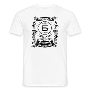 6 Hochzeitstag Seit 6 Jahren Zuckerhochzeit Ehe - Männer T-Shirt - Weiß - Vorne - AI Model Male 178 dark (178cm)