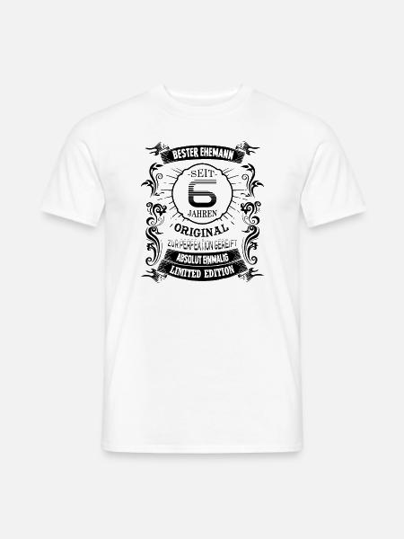 6 Hochzeitstag Seit 6 Jahren Zuckerhochzeit Ehe - Männer T-Shirt - Weiß
