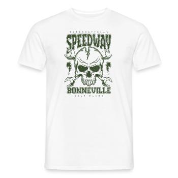 Bonneville Salt Flats Voiture de course rétro vintage - T-shirt homme - blanc - Devant - AI Model Male 178 dark (178cm)