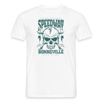 Bonneville Salt Flats Voiture de course rétro vintage - T-shirt homme - blanc - Devant - AI Model Male 178 dark (178cm)
