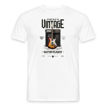 Je ne suis pas vieux je suis Vintage rétro 1941 guitare - T-shirt homme - blanc - Devant - AI Model Male 178 dark (178cm)