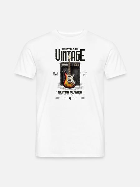 Ich bin nicht alt, ich bin eine Vintage-Retro-Gitarre aus dem Jahr 1955 - Männer T-Shirt - Weiß