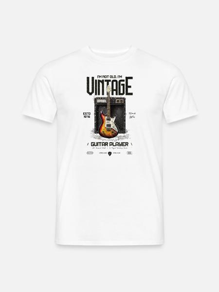 Ich bin nicht alt, ich bin Vintage Retro 1979 Gitarre - Männer T-Shirt - Weiß