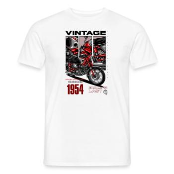 Vintage Motorcycle Bikers Motorbike Birthday 1954 - Men's T-Shirt - white - Front - AI Model Male 178 dark (178cm)