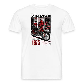 Vintage Motorcycle Bikers Motorbike Birthday 1975 - Men's T-Shirt - white - Front - AI Model Male 178 dark (178cm)