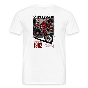 Moto Vintage Motards Motard Anniversaire 1992 - T-shirt homme - blanc - Devant - AI Model Male 178 dark (178cm)