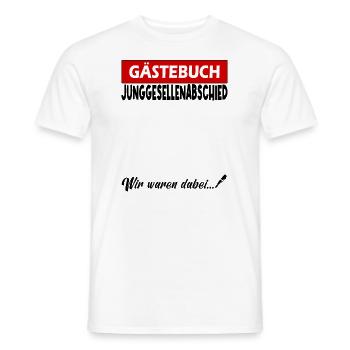 Junggesellenabschied Gästebuch Bräutigam - Männer T-Shirt - Weiß - Vorne - AI Model Male 178 dark (178cm)