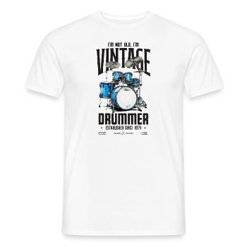 Ich bin nicht alt, ich bin ein Vintage-Schlagzeuger aus dem Jahr 1971 - Männer T-Shirt - Weiß - Vorne - AI Model Male 178 dark (178cm)