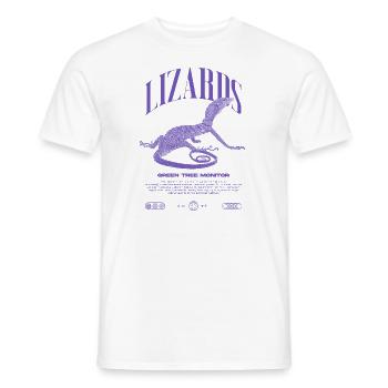 Green Tree Monitor Streetwear Lizard Keeper - Men's T-Shirt - white - Front - AI Model Male 178 dark (178cm)