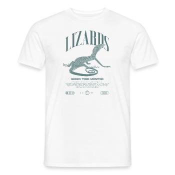 Moniteur d’arbre vert Streetwear gardien de lézard - T-shirt homme - blanc - Devant - AI Model Male 178 dark (178cm)
