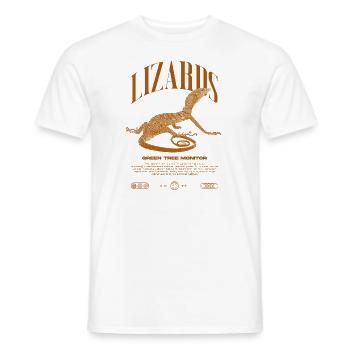 Moniteur d’arbre vert Streetwear gardien de lézard - T-shirt homme - blanc - Devant - AI Model Male 178 dark (178cm)