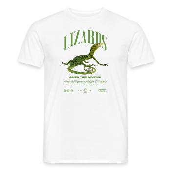 Moniteur d’arbre vert Streetwear gardien de lézard - T-shirt homme - blanc - Devant - AI Model Male 178 dark (178cm)