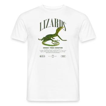 Moniteur d’arbre vert Streetwear gardien de lézard - T-shirt homme - blanc - Devant - AI Model Male 178 dark (178cm)