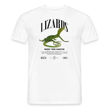 Moniteur d’arbre vert Streetwear gardien de lézard - T-shirt homme - blanc - Devant - AI Model Male 178 dark (178cm)