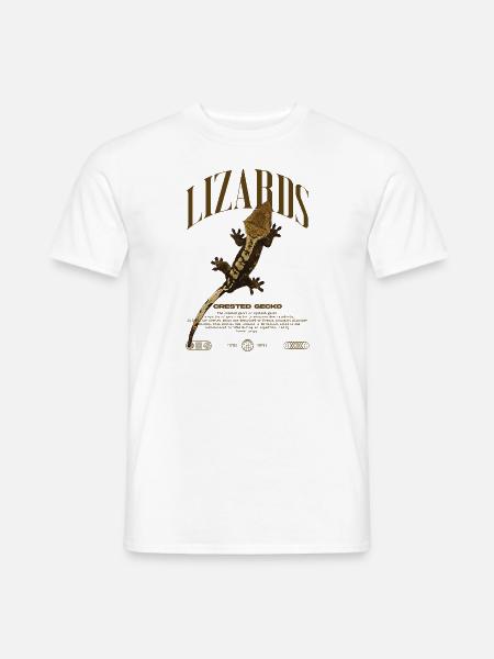 Crested Gecko Streetwear Lizard Keeper - T-skjorte herre - hvit
