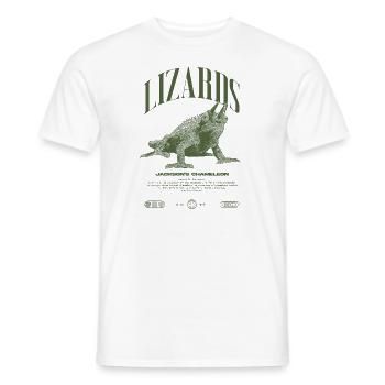 Jackson's Chamäleon Streetwear Eidechsenwärter - Männer T-Shirt - Weiß - Vorne - AI Model Male 178 dark (178cm)