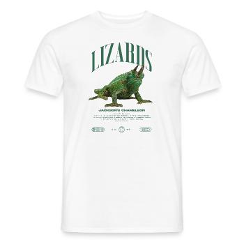 Jackson's Chameleon Streetwear Lizard Keeper - Men's T-Shirt - white - Front - AI Model Male 178 dark (178cm)