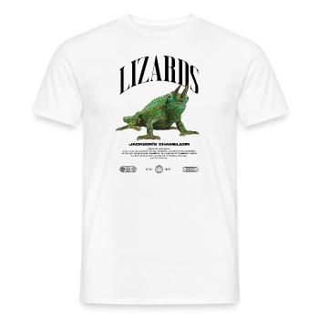 Jackson's Chameleon Streetwear Lizard Keeper - Men's T-Shirt - white - Front - AI Model Male 178 dark (178cm)