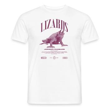 Jackson's Chameleon Streetwear Lizard Keeper - Men's T-Shirt - white - Front - AI Model Male 178 dark (178cm)