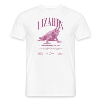 Jackson's Chameleon Streetwear Lizard Keeper - Men's T-Shirt - white - Front - AI Model Male 178 dark (178cm)