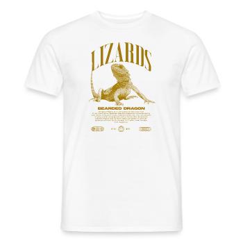 Dragon barbu Streetwear gardien de lézard - T-shirt homme - blanc - Devant - AI Model Male 178 dark (178cm)