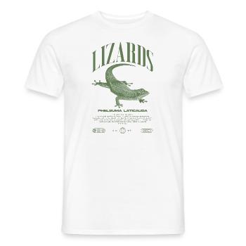 Phelsuma laticauda Day Gecko Lizard Keeper - Men's T-Shirt - white - Front - AI Model Male 178 dark (178cm)