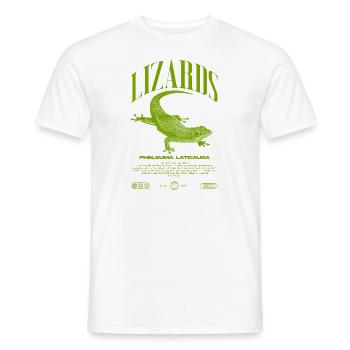 Phelsuma laticauda Day Gecko Lizard Keeper - Men's T-Shirt - white - Front - AI Model Male 178 dark (178cm)