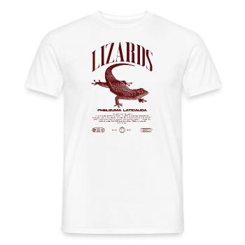 Phelsuma laticauda Day Gecko Lizard Keeper - Men's T-Shirt - white - Front - AI Model Male 178 dark (178cm)