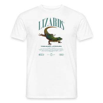 Phelsuma laticauda Day Gecko Lizard Keeper - Men's T-Shirt - white - Front - AI Model Male 178 dark (178cm)