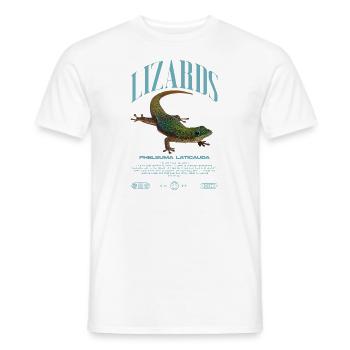 Phelsuma laticauda Day Gecko Lizard Keeper - Men's T-Shirt - white - Front - AI Model Male 178 dark (178cm)