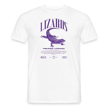 Phelsuma laticauda Day Gecko Streetwear Lizard - Men's T-Shirt - white - Front - AI Model Male 178 dark (178cm)