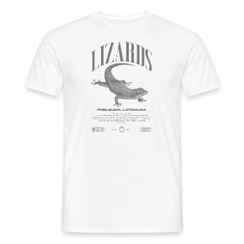 Phelsuma laticauda Day Gecko Lizard Keeper - Men's T-Shirt - white - Front - AI Model Male 178 dark (178cm)