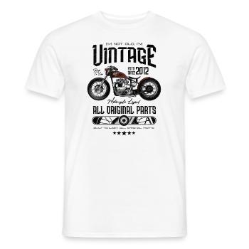 Moto Vintage Motard Moto Anniversaire 2012 - T-shirt homme - blanc - Devant - AI Model Male 178 dark (178cm)