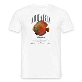 Diskus-Buntbarsch Fish Keeper Moderne Streetwear - Männer T-Shirt - Weiß - Vorne - AI Model Male 178 dark (178cm)