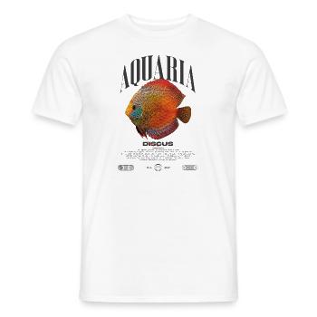 Diskus-Buntbarsch Fish Keeper Moderne Streetwear - Männer T-Shirt - Weiß - Vorne - AI Model Male 178 dark (178cm)