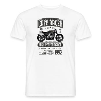 Cafe Racer Motorrad Geburtstag Biker Jahrgang 1992 - Männer T-Shirt - Weiß - Vorne - AI Model Male 178 dark (178cm)