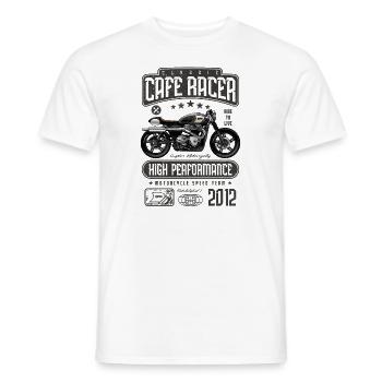 Cafe Racer Moto Anniversaire Motard Né en 2012 - T-shirt homme - blanc - Devant - AI Model Male 178 dark (178cm)