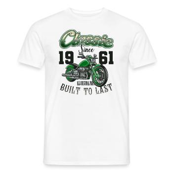 Moto Motard Moto Anniversaire Né En 1961 - T-shirt homme - blanc - Devant - AI Model Male 178 dark (178cm)