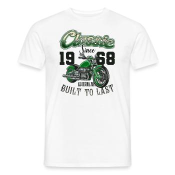 Motorcycle Bikers Motorbike Birthday Born In 1968 - Men's T-Shirt - white - Front - AI Model Male 178 dark (178cm)