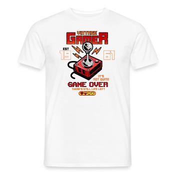 Vintage Gamer Since 1961 Funny Birthday Gaming - Men's T-Shirt - white - Front - AI Model Male 178 dark (178cm)